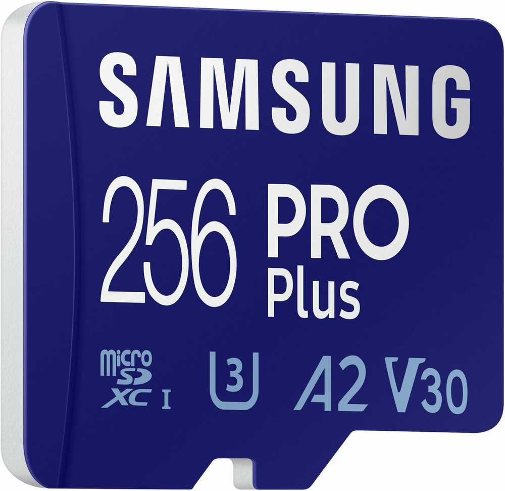 Atminties kortelė SAMSUNG PRO Plus Micro SD 256GB Up to 180MB/s Read and 130MB/s Rašymo greitis with Class 10 4K UHD + Card reader