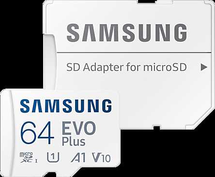 Atminties kortelė Samsung EVO Plus microSD 64 GB /MEMORY Micro SDXC EVO+ 64GB/V10 W/A MB-MC64KA/EU   Baltos spalvos