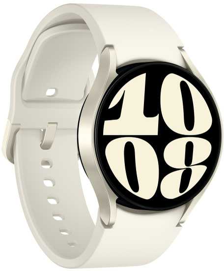 Išmanusis laikrodis Samsung Galaxy Watch 6 BT, 40 mm, auksinės spalvos korpusas su kreminės spalvos dirželiu