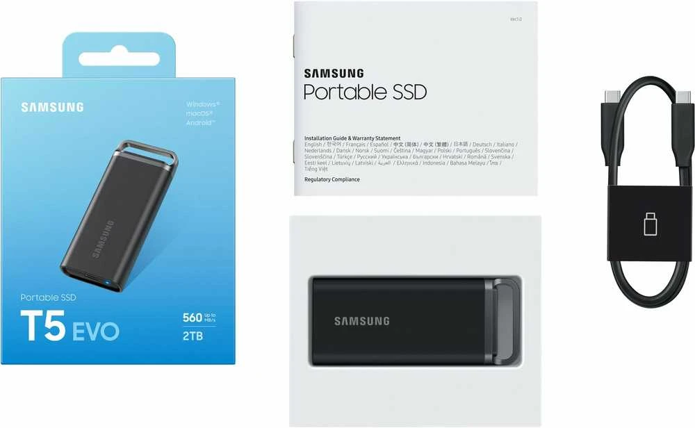 Nešiojamas kietasis diskas Samsung MU-PH2T0S/EU Portable SSD 2TB/T5 EVO USB 3.2 Gen 1
