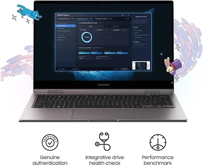 Kietasis nešiojamasis SSD diskas Samsung T7 Resurrected 2TB“, 1050 MB/s skaitymo ir 1000 MB/s įrašymo sparta.