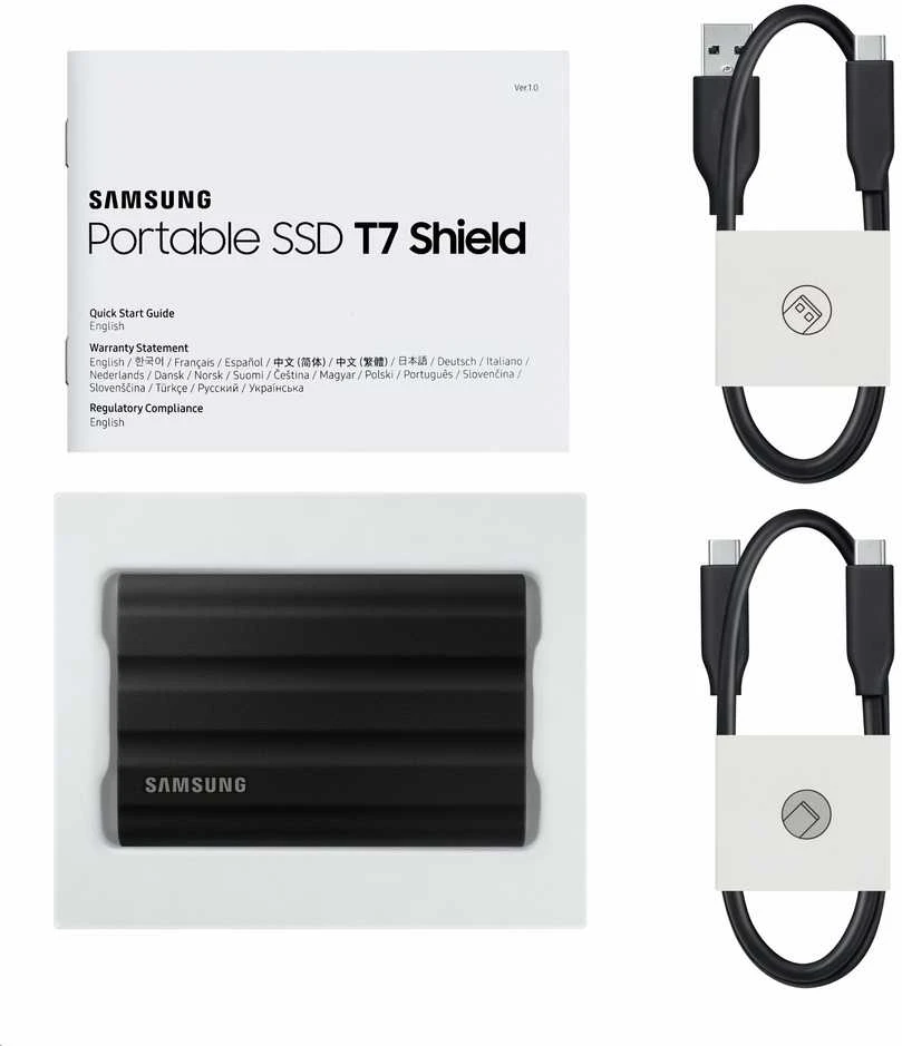 Išorinis kietasis diskas SSD SAMSUNG T7/2TB/USB 3.2/Rašymo greitis 1000 MB/sek/Skaitymo greitis 1050 MB/sek/MU-PE2T0S/EU