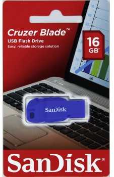 „SanDisk Cruzer Blade“ USB atmintinė, 16 GB, elektrinė, Mėlyna, EAN: 619659141059