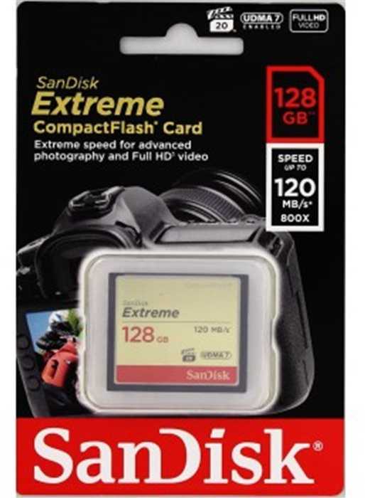 Atminties kortelė SanDisk Extreme CF 128GB 120MB/s UDMA7 SDCFXSB-128G-G46 atmintis