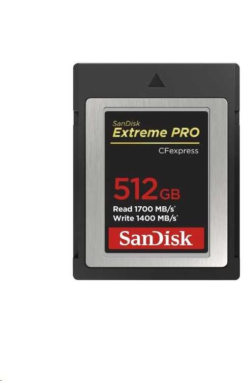 Atminties kortelė SanDisk Extreme PRO CFexpress B tipo kortelė, 512 GB, 1700 MB/s skaitymo greitis, 1200 MB/s rašymas