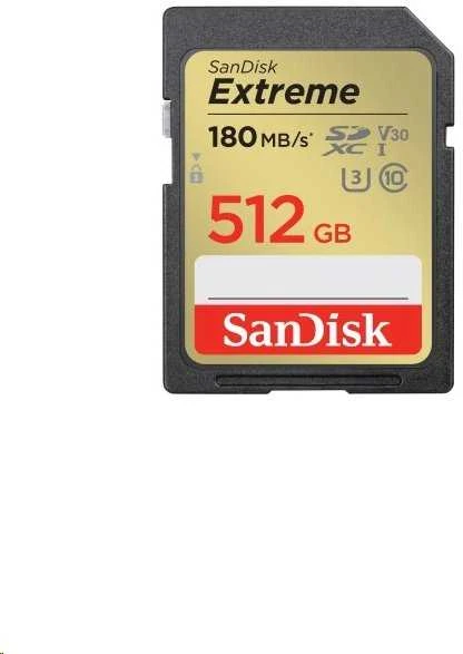Atminties kortelė SanDisk SDXC 512GB Extreme UHS-I U3 V30 180/130 MB/s