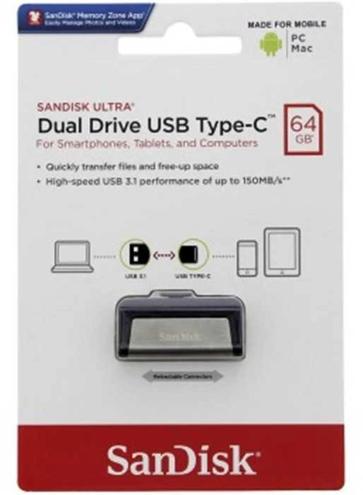 USB laikmena Sandisk Ultra Dual Drive Luxe USB Type-C, 64 GB