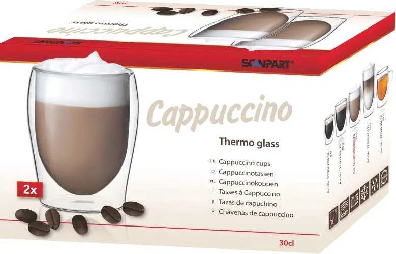 Scanpart CAPPUCCINO dvigubo stiklo stiklinės 2 x 300 ml
