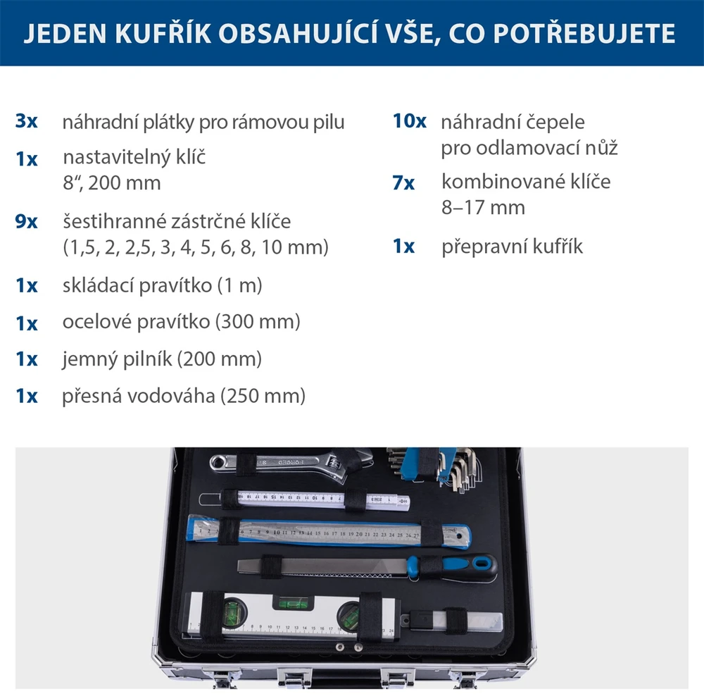 Įrankių komplektas Scheppach TB200; 141 vnt.