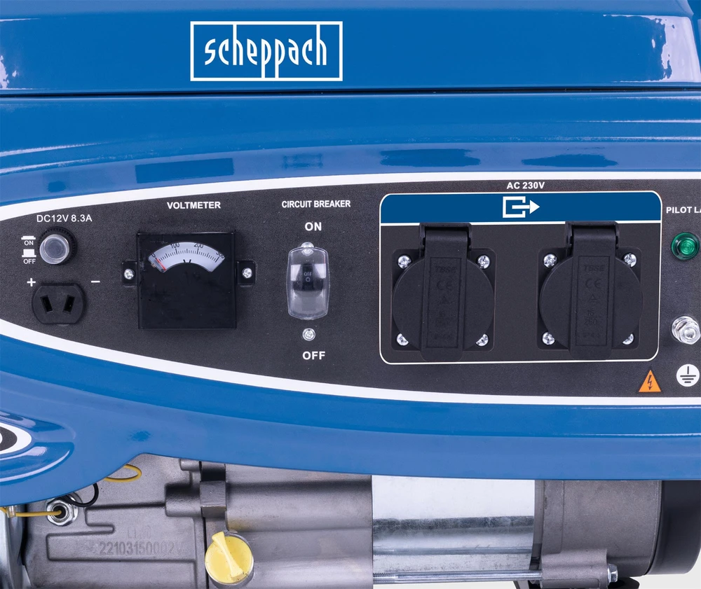 Scheppach SG 2700 ant rėmo montuojamas generatorius, 2200 W, su AVR valdymu