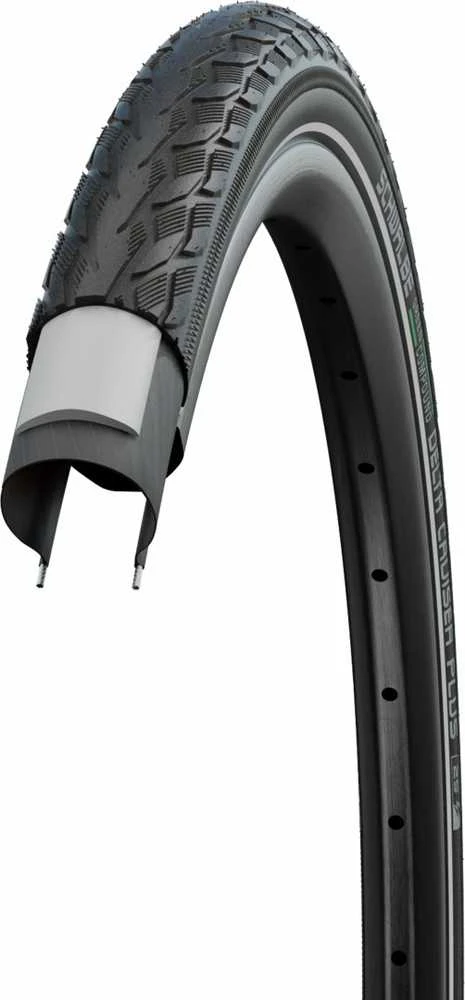 Schwalbe DELTA CRUISER Plus 20x1.75 Žalias juodas+reflective stripe