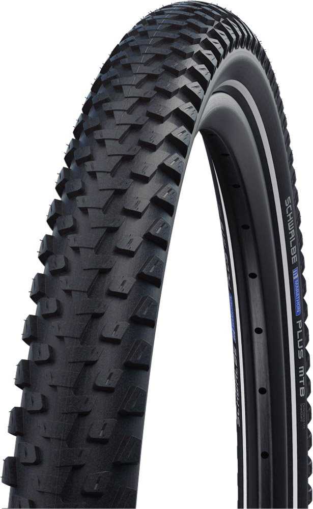 Schwalbe Marathon Plus MTB tyre 27.5x2.35 SmartDualGuard juodas+reflective stripe