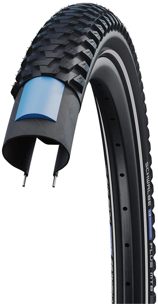Schwalbe Marathon Plus MTB 29x2.25 SmartGuard juodas + atšvaitinė juostelė