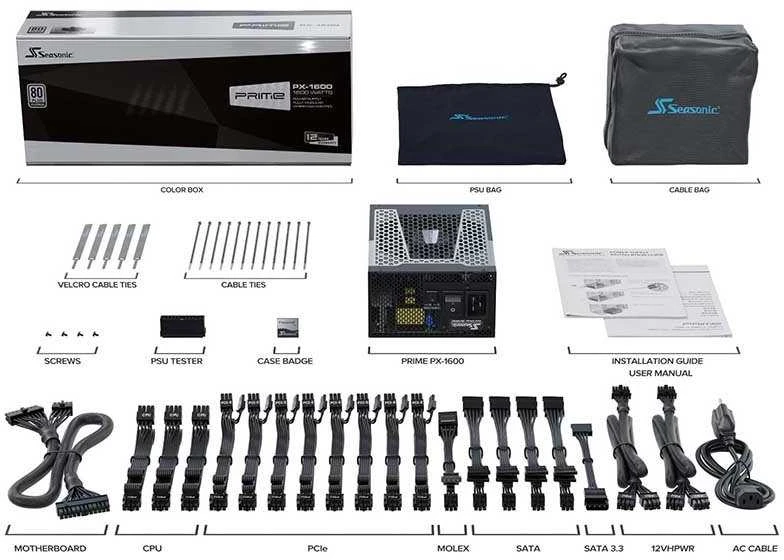 Seasonic Maitinimo blokas PRIME PX-1600 ATX 3.0, 80 PLUS Platinum sertifikatas