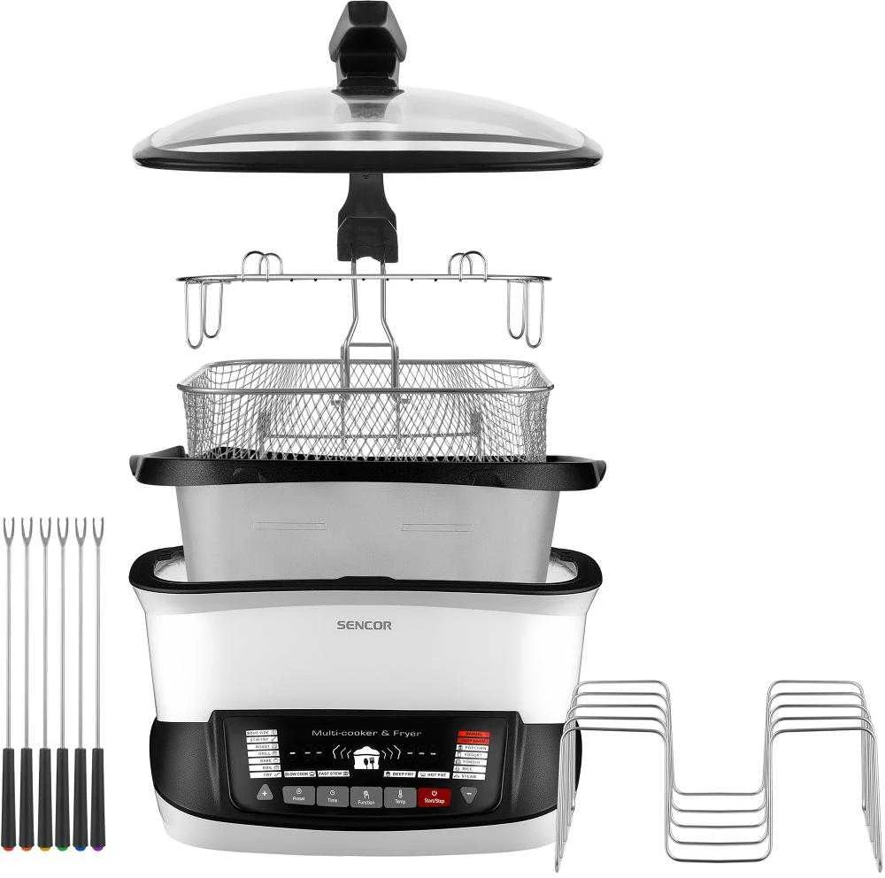 Gruzdintuvė beztłuszczowa Sencor SFR 9400WH Daugiafunkcis kepimo prietaisas 18in1 4.8L 1800W