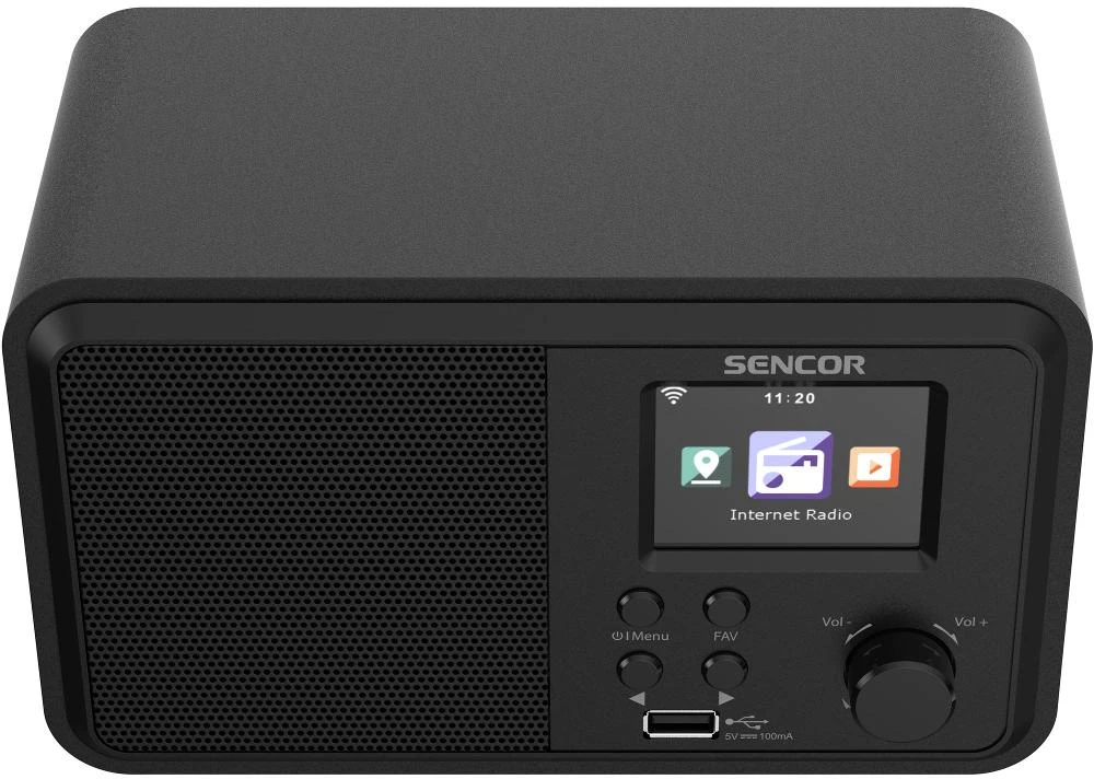 Sencor Interneto radijas 4W galia, WiFi, FM, DAB+, USB, LCD ekranas