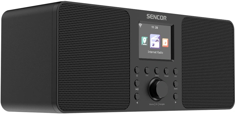 Sencor Interneto radijo galia 2x10W, WiFi, FM, DAB+, USB, LCD ekranas
