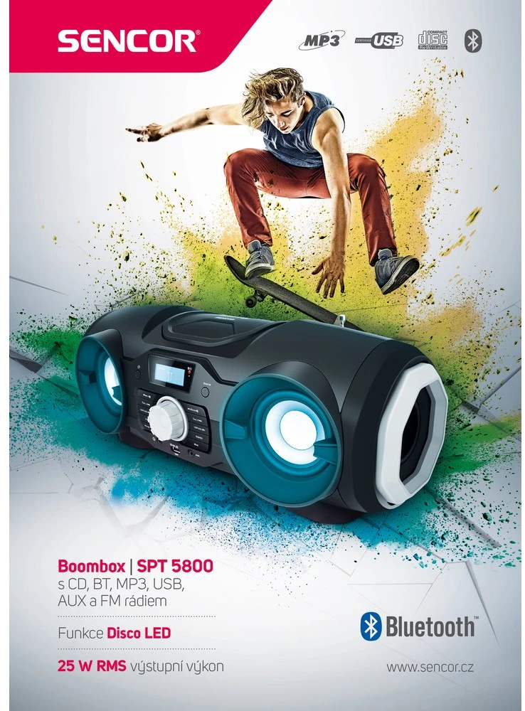 Boombox CD/MP3/USB/BT/AUX SENCOR SPT 5800