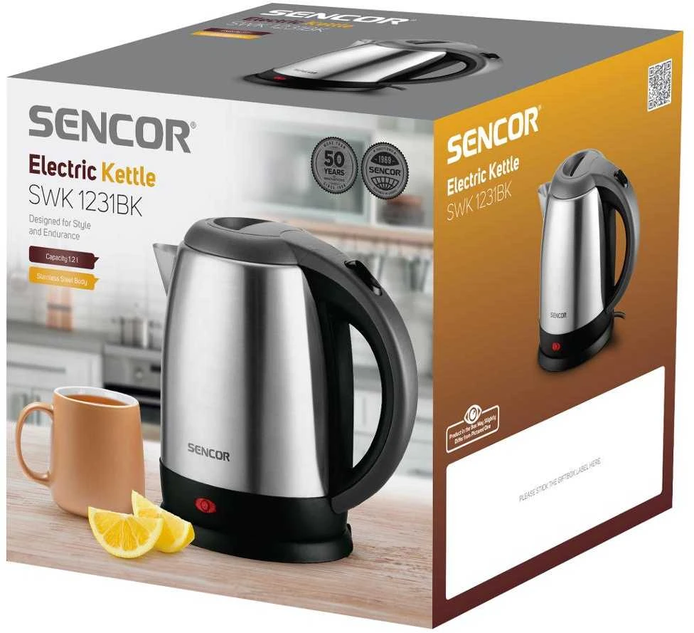 Sencor elektrinis virdulys 1.2L ner.pl. 2000W, SWK1231BK