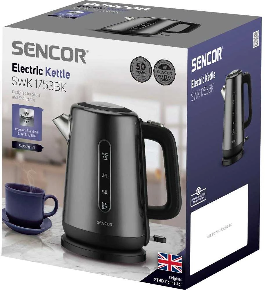 Sencor elektrinis virdulys 1,7l, pilkas SWK1753BK