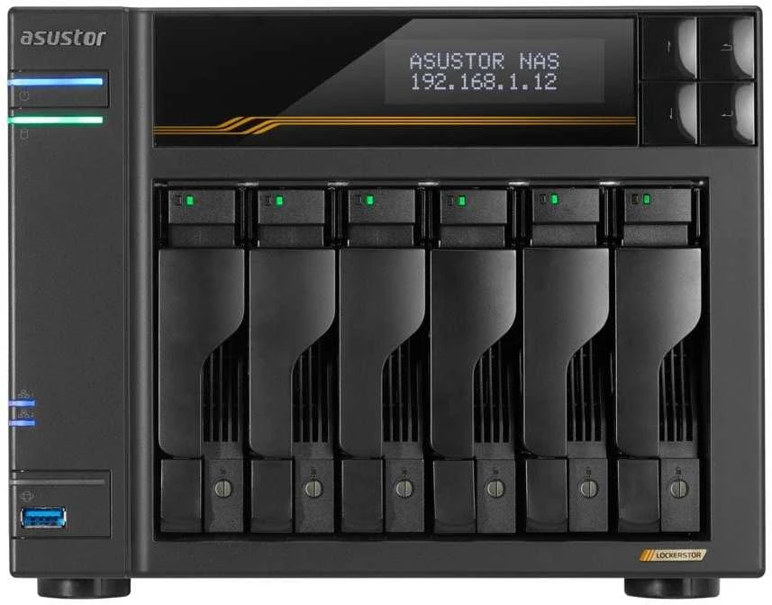 Serveris Asustor LOCKERSTOR 6 Gen3 (AS6806T) NAS Desktop AMD Ryzen V3C14 16 GB DDR5 ADM Juodas
