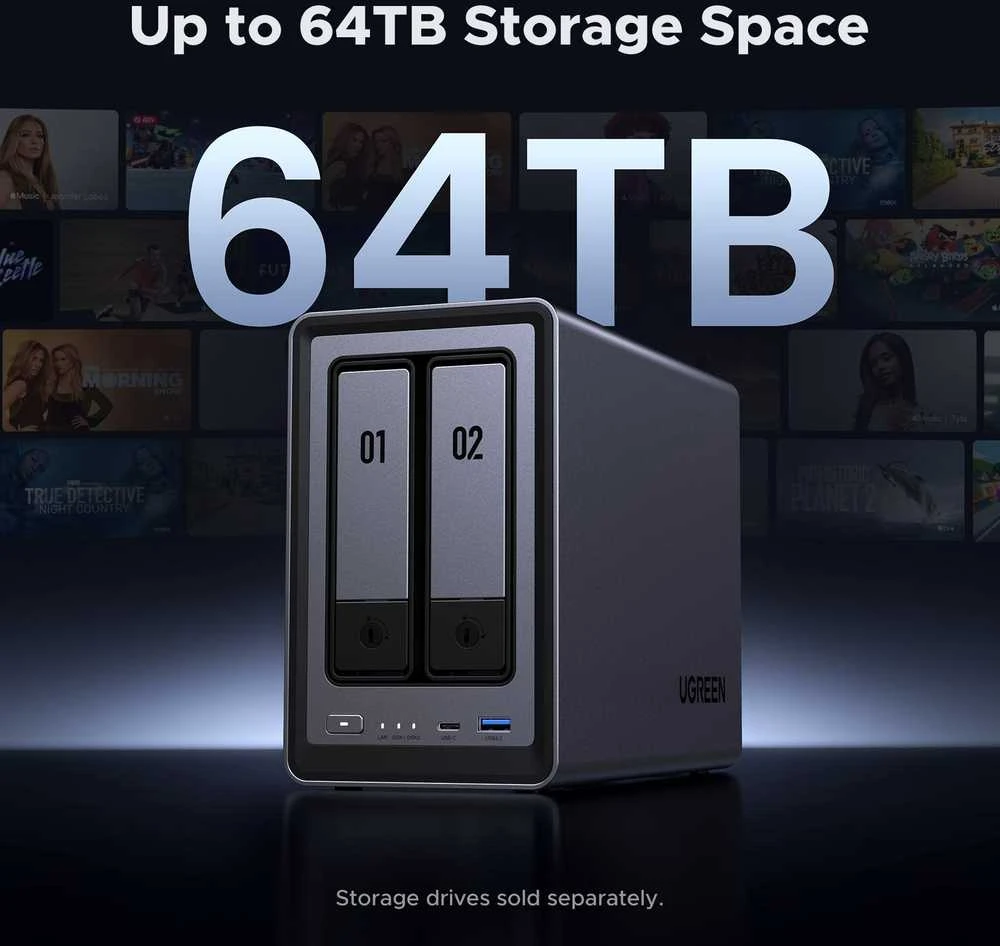 NAS serveris UGREEN NASync DXP2800, 2 skyrių