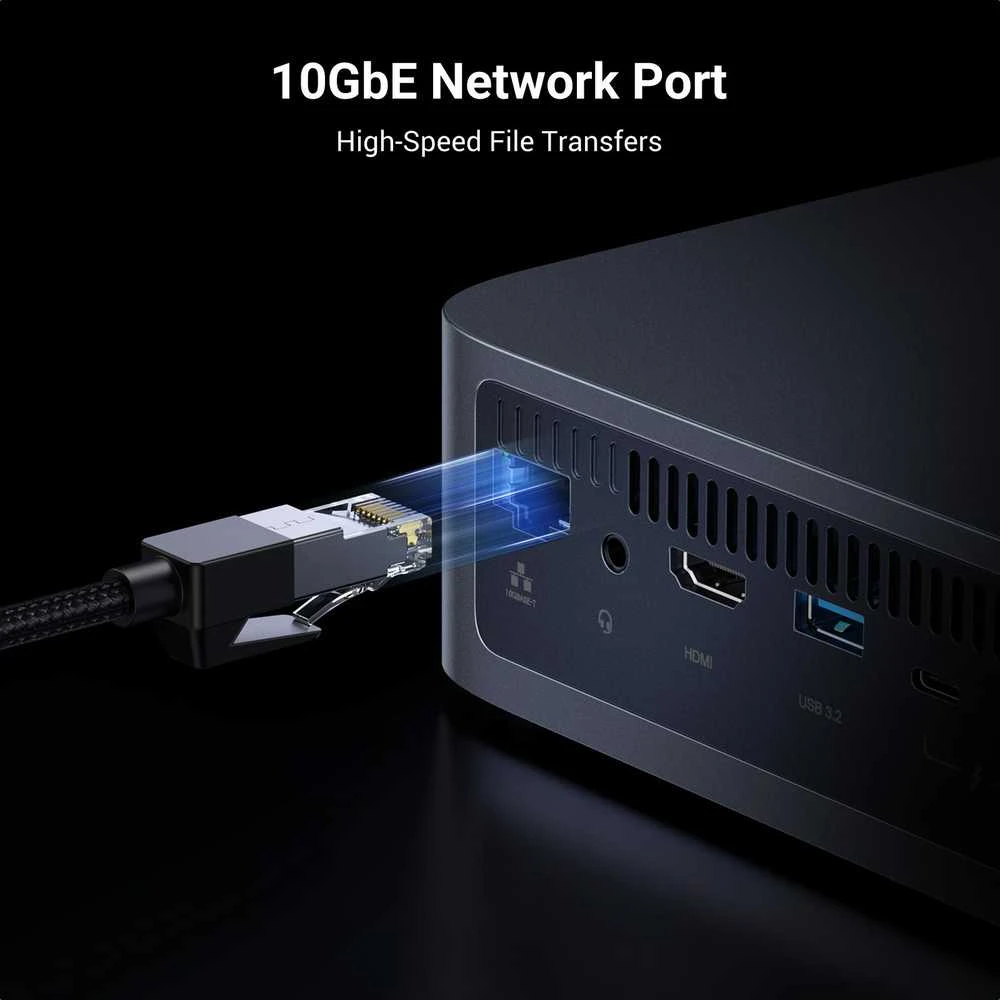 Serveris Serwer plików Ugreen NASync DXP480T Plus 4-dyskowy Intel i5-1235U 8GB DDR5 10GbE 8K HDMI Wi-Fi 6 Pilka (25892B)
