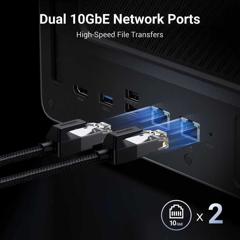 Serveris Serwer plików Ugreen NASync DXP6800 Pro 6-dyskowy 8GB DDR5 Intel i5-1235U 2x 10GbE 8K HDMI SD 4.0 Juodas (DXP6800 PRO)