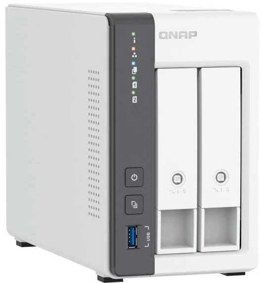 QNAP 2 skyrių 2,5 GbE NAS su integruotu NPU | TS-216G | ARM 4 branduolių | Cortex-A55 | Procesoriaus dažnis 2,0 GHz | 4 GB
