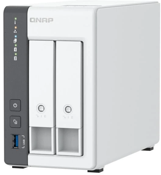 QNAP 2 skyrių 2,5 GbE NAS su integruotu NPU | TS-216G | ARM 4 branduolių | Cortex-A55 | Procesoriaus dažnis 2,0 GHz | 4 GB