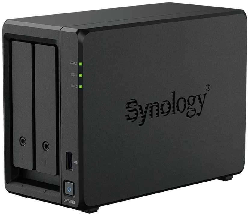 Serveris Synology DiskStation | DS725+ | AMD Ryzen | R1600 | 4 GB | DDR4 | Juodas