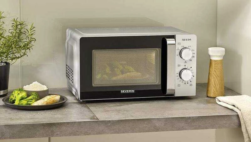 Mikrobangų krosnelė Severin MW 7780 microwave Juodas, Sidabrinis Grilis microwave Countertop 17 L 700 W