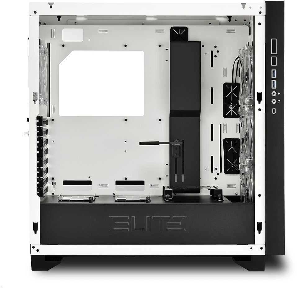 Sharkoon ELITE SHARK CA300H , Big-Tower-case - baltas, 2x gehrtetes Glas