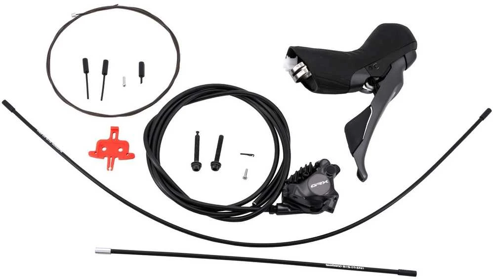 SHIMANO kampinių stabdžių komplektas GRX BR-RX820+ST-RX820 galinis/dešinysis J-komplektas (ST) be adaptacinio polimero + chl BH90/170cm p