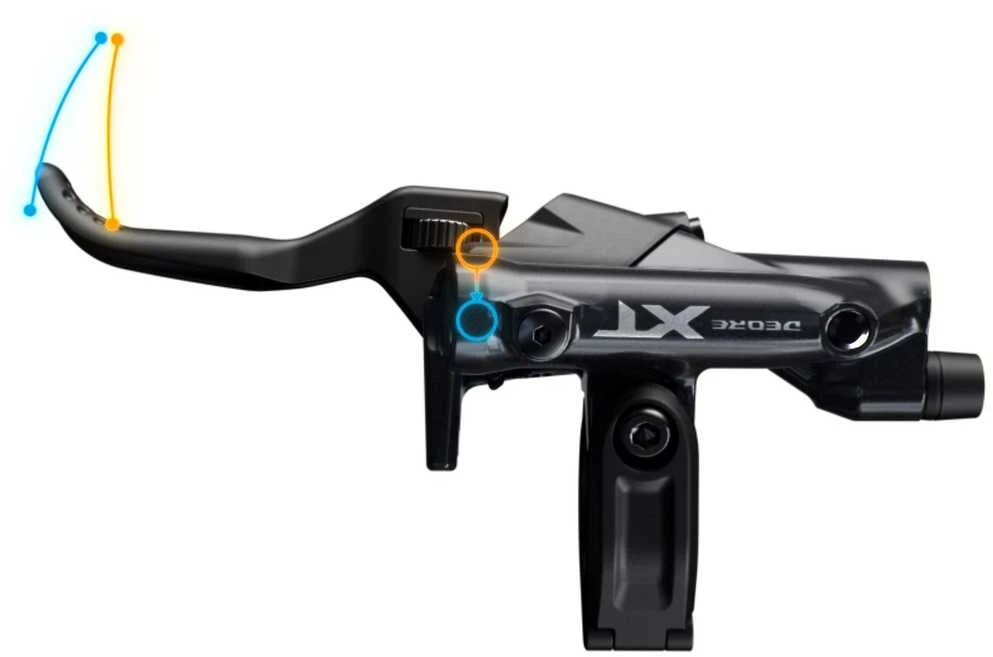 SHIMANO kampinių stabdžių komplektas XT BR-M8220+BL-M8200 galinis/dešinysis J-komplektas (BL) be adaptacinio polimero + chl BH90/170cm