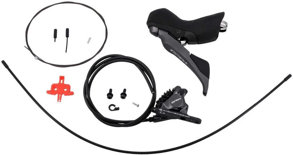 SHIMANO stabdžių komplektas GRX BR-RX820+ST-RX820 priekinis/kairysis J-kit (ST) polimeras + chl BH90/100cm 160mm k