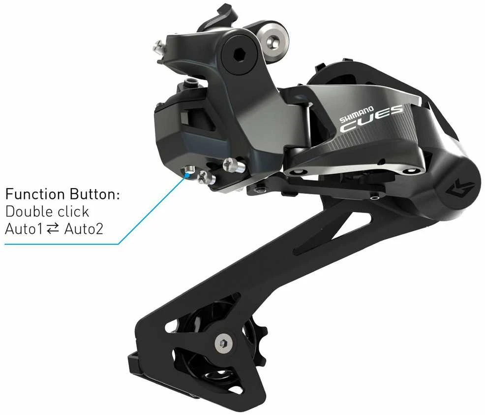 SHIMANO Di2 CUES RD-U6070 GS tipas 11 „quick shadow“ maks. 50z, min. 11z talpa 39z balansyras