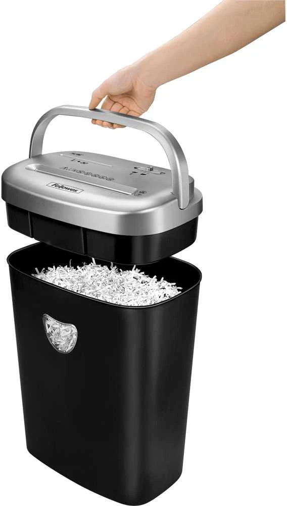 Fellowes Powershred | 53C | Juodas | 23 L | Kompaktinių diskų smulkinimas | Kreditinių kortelių smulkinimas | Popieriaus apdorojimo standartas / išvestis 10 lapų per eigą | Skersinio pjovimo smulkintuvas