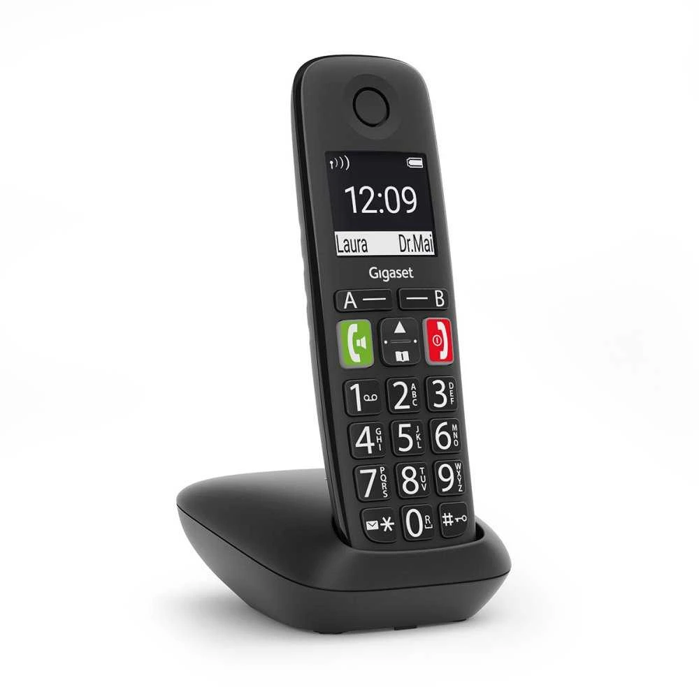 Telefonas Gigaset E290, Juodas