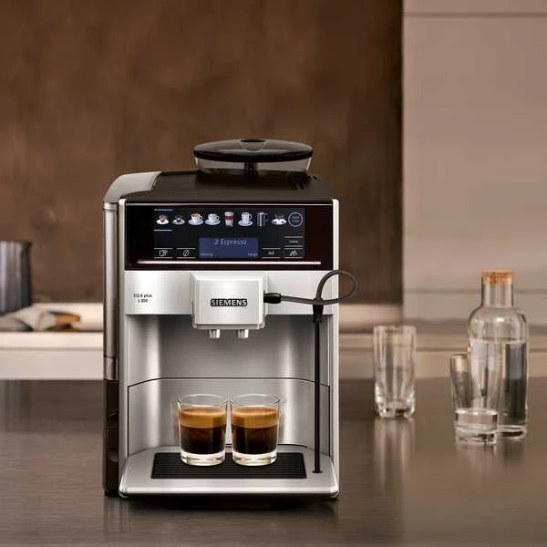 Kavos aparatas SIEMENS TE653M11RW Slėgis 15 bar, Su pieno plakikliu, Automatinis, Sidabrinis/Juodas