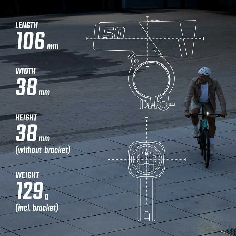 Priekinė lempa Sigma AURA 50 USB