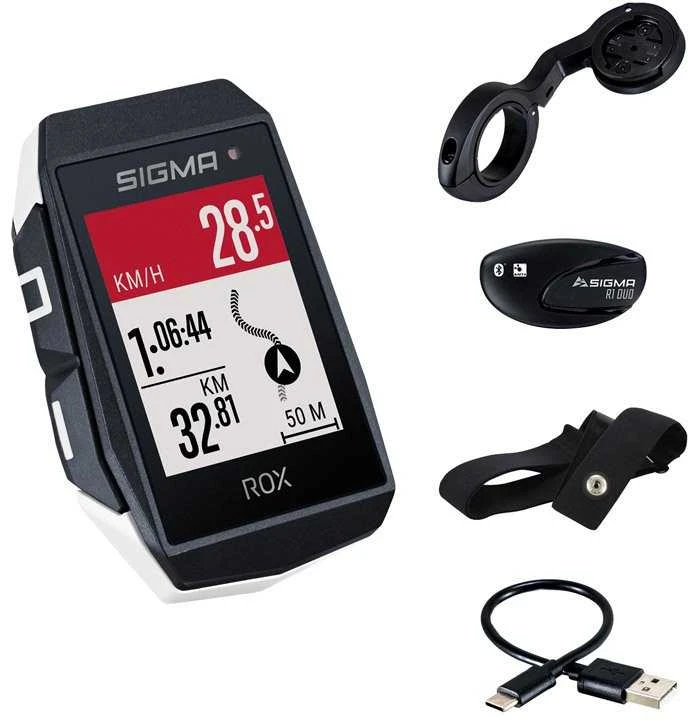 Dviračio kompiuteris SIGMA ROX 11.1 Evo GPS Baltas HR Set
