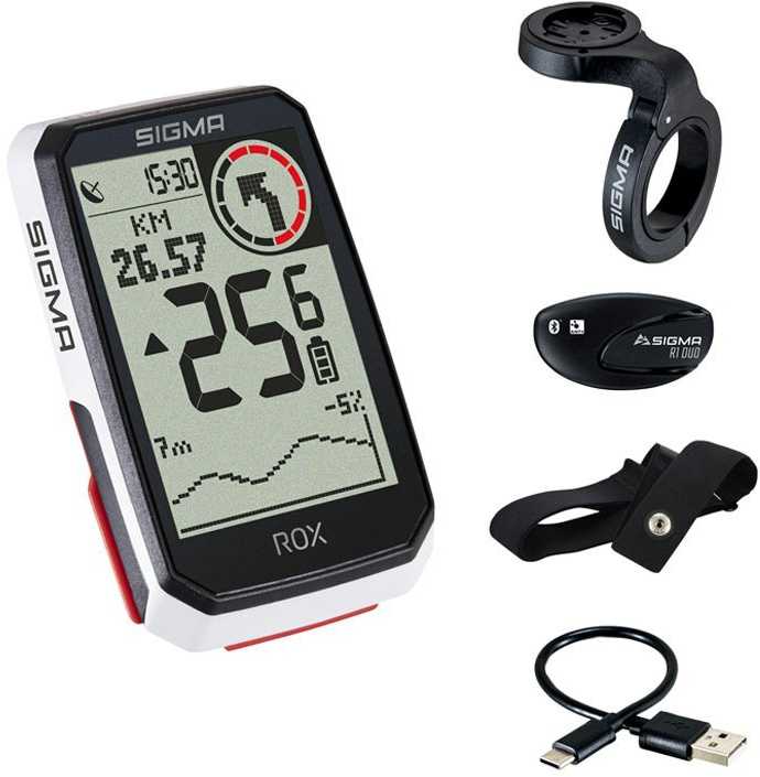 Dviračio kompiuteris SIGMA ROX 4.0 GPS Baltas HR Set