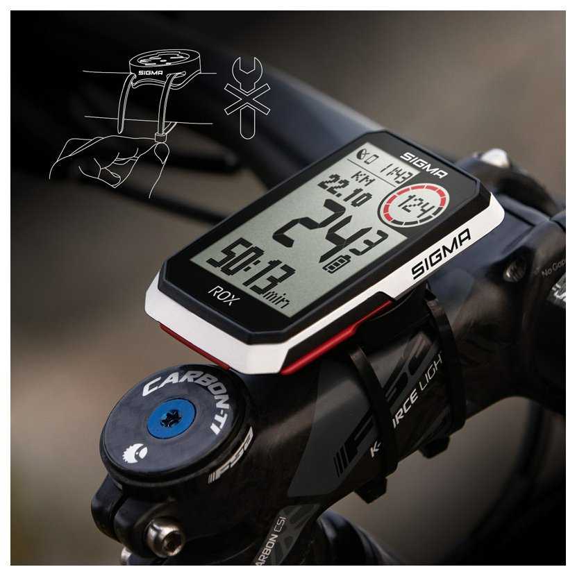 Dviračio kompiuteris SIGMA ROX 4.0 GPS Baltas HR Set