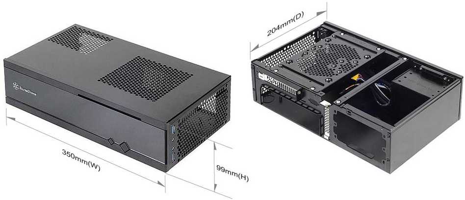 PC korpusas Silverstone Silent SST-ML05B Milo Slim HTPC Mini-ITX, juodas