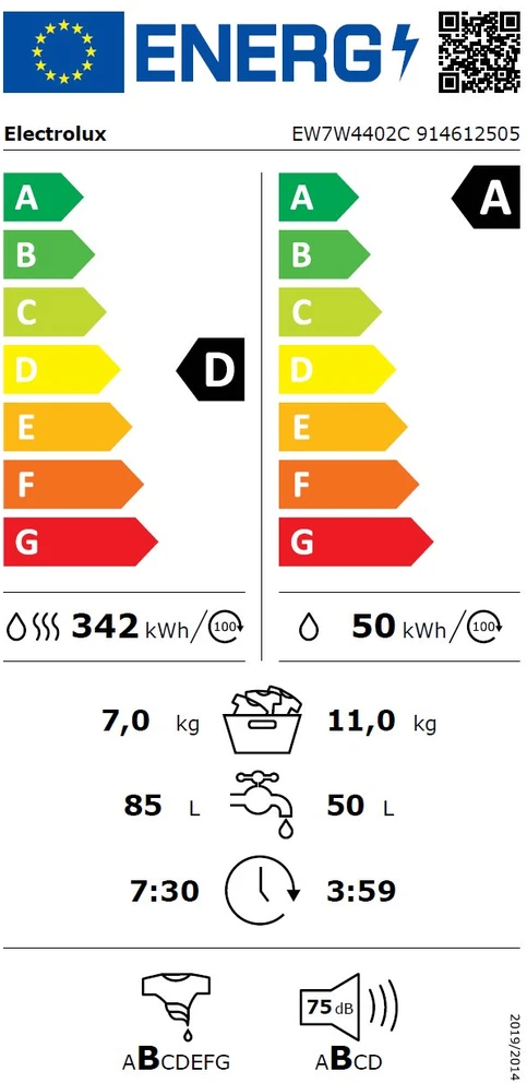 Skalbimo mašina Electrolux EW7W4402C