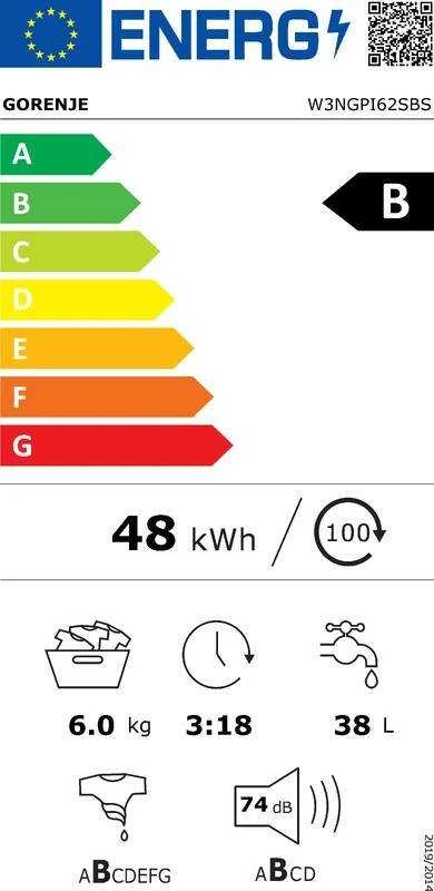 Skalbimo mašina Gorenje W3NGPI62SBS