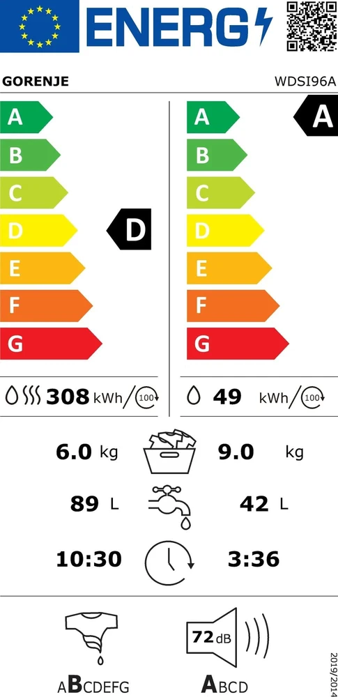 Skalbimo mašina Gorenje WDSI96A