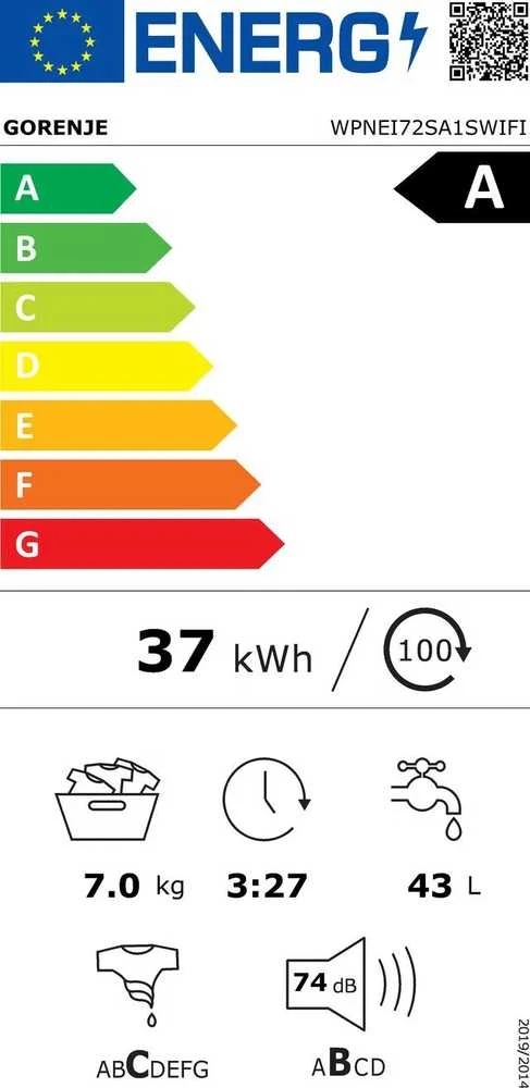 Skalbimo mašina Gorenje WPNEI72SA1SWIFI