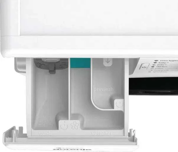 Gorenje | Skalbimo mašina | WPNEI82A1SWIFI | Energy efficiency class A | Front loading | Skalbimo talpa 8kg | 1200 RPM | Gylis 55 cm | Plotis 60 cm | Ekranas | LED | Steam function | Baltas